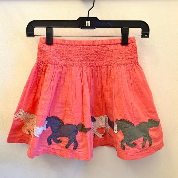 Mini Boden Coral Twirl Horse Appliqué Skirt M 7/8 - Picture 11 of 13